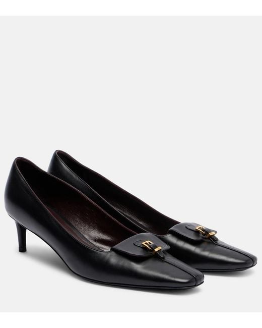 Khaite Black Celia Pocket 50 Leather Pumps