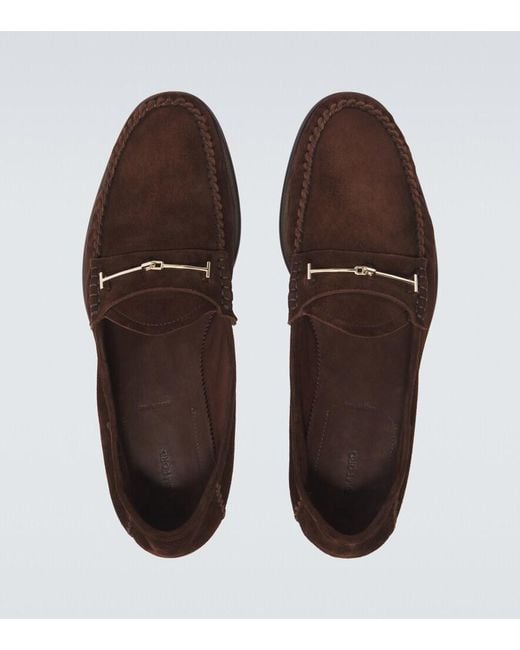 Tom Ford Brown Suede Loafers for men