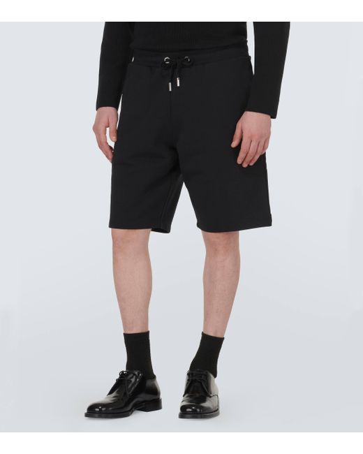 AMI Black Ami De Cour Cotton Fleece Bermuda Shorts for men