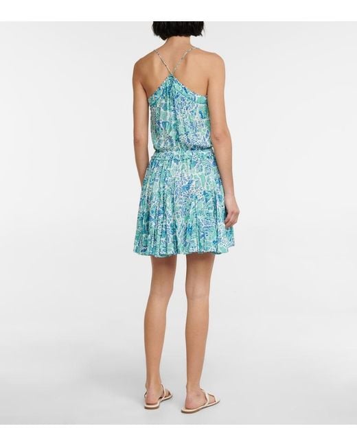 Poupette Blue Laurie Printed Minidress
