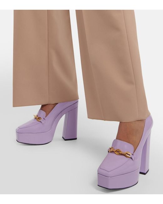 Jimmy Choo Purple Diamond Tilda Embellished Patent Leather Pumps
