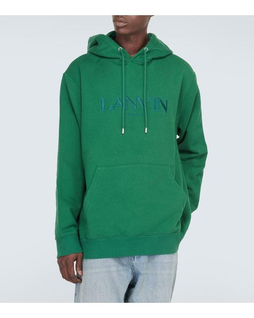 Sudadera con capucha de algodon con logo Lanvin de hombre de color Green