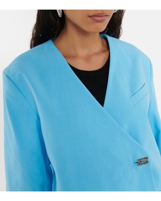 Ganni Blue Cotton Blazer