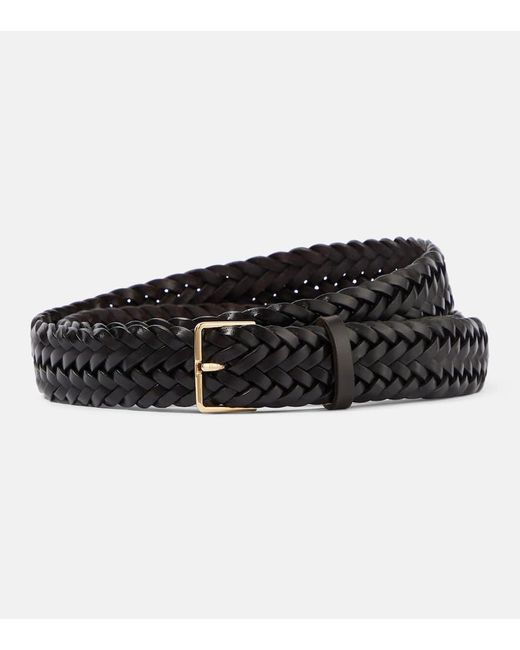 Max Mara Black Braided Woven Leather Belt
