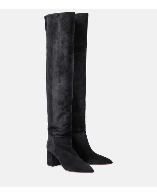 Paris Texas Black Anja Suede Over-The-Knee Boots