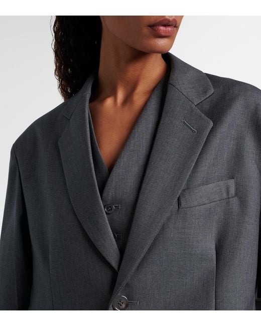 Frankie Shop Gray Gelso Oversized Blazer