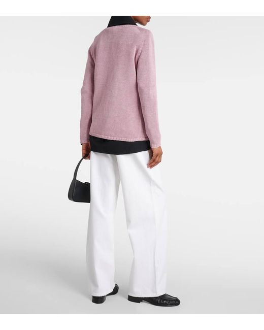 Pullover Giolino in lino di Max Mara in Pink