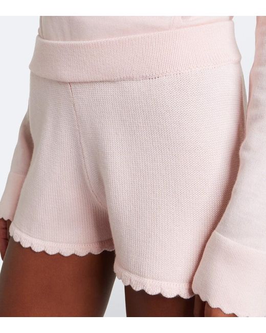 Posse Pink Maisie Knitted Wool Shorts