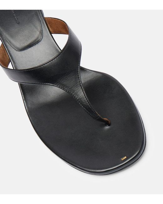 Khaite Gray Archer Leather Thong Sandals