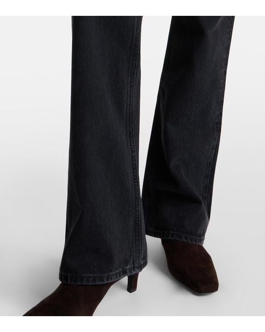 Agolde Blue Leena Mid-Rise Flared Jeans