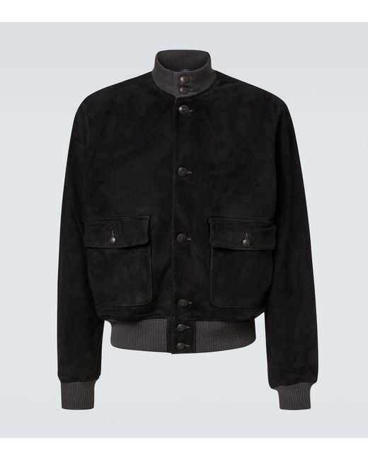 RRL Bomberjacke Mason Aus Veloursleder in Black für Herren