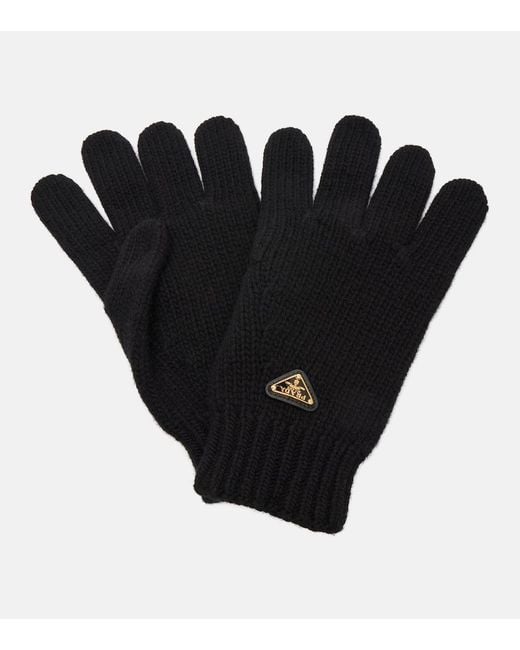 Prada Black Virgin Wool Gloves