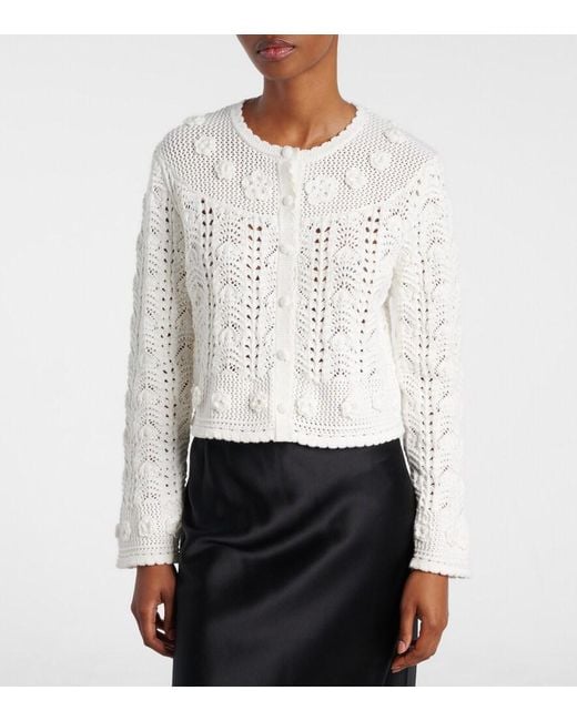 Rixo White Cardigan Kyra Aus Baumwolle