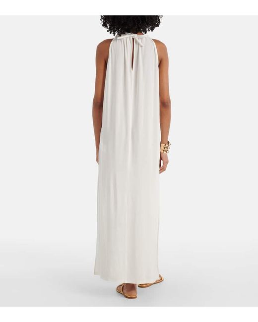 Max Mara White Maxikleid
