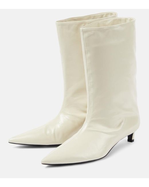 Jil Sander White Leather Boots