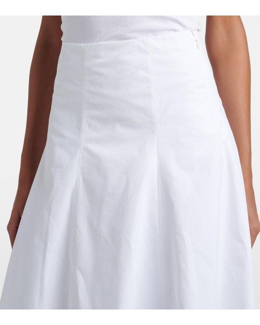 Jacquemus White Triangle Cotton-Blend Midi Skirt