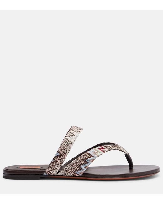 Missoni Brown Luise Zigzag Thong Sandals