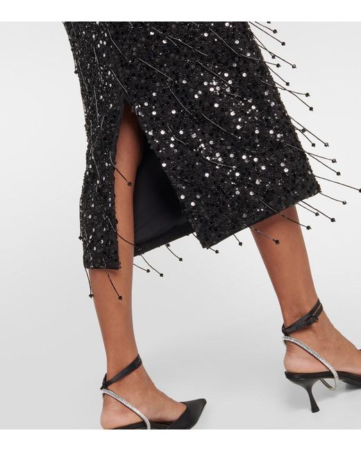 Jonathan Simkhai Black Gisele Midi Skirt
