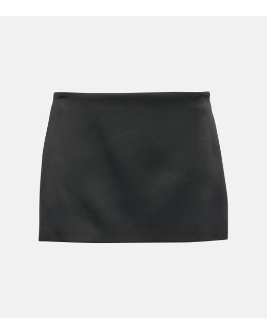 Khaite Black Jett Crepe Miniskirt