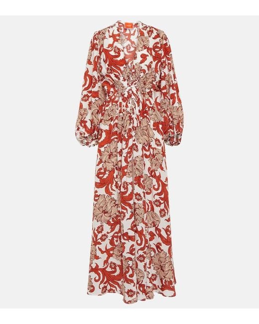 LaDoubleJ Red Camerino Silk Crepe De Chine Maxi Dress