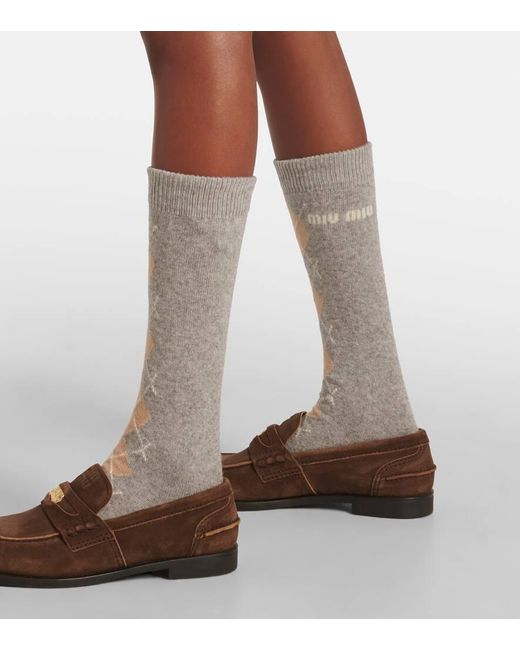 Miu Miu White Socken Aus Wolle Und Kaschmir
