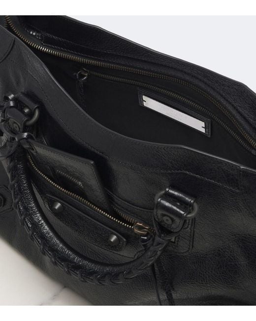 Balenciaga Black Le City Medium Leather Top-Handle Bag