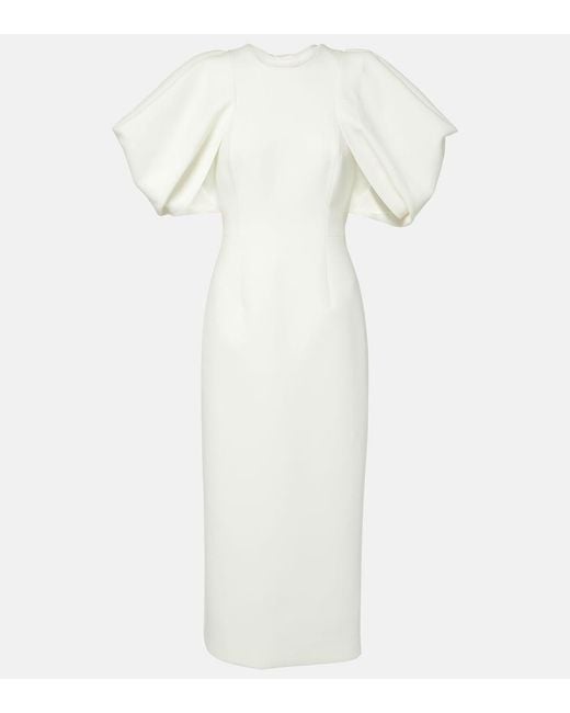 Roksanda White Bridal Calita Crepe Midi Dress