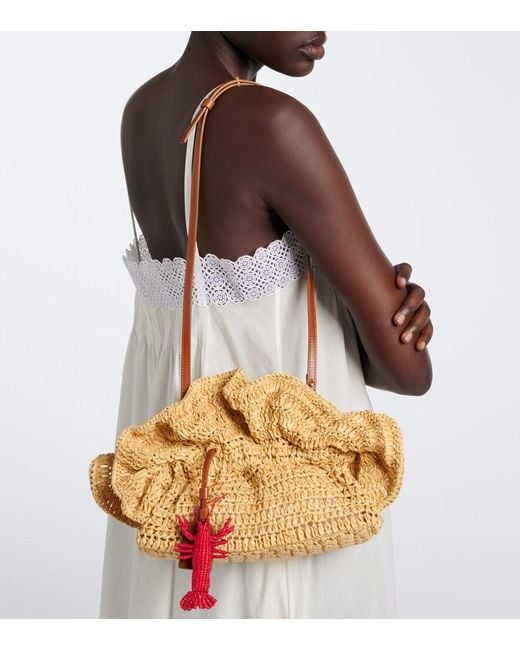 Aquazzura Natural Paradise Raffia Clutch