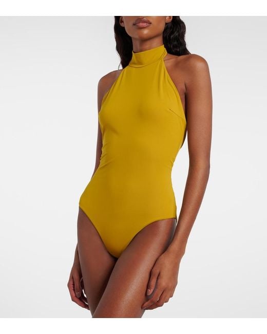 Taller Marmo Yellow Artemis Fringed Beach Cover-Up And Swimsuit