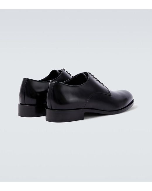 Giorgio Armani Black Leather Derby Shoes for men