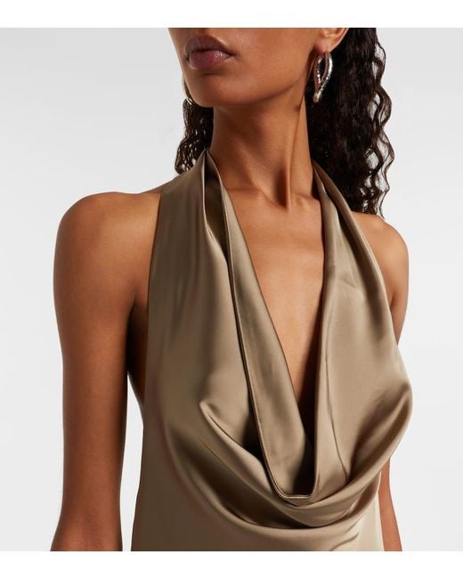 Norma Kamali Natural Robe Bias Aus Satin