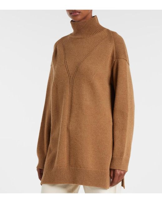 FFORME Brown Loletta Wool And Cashmere Turtleneck Sweater