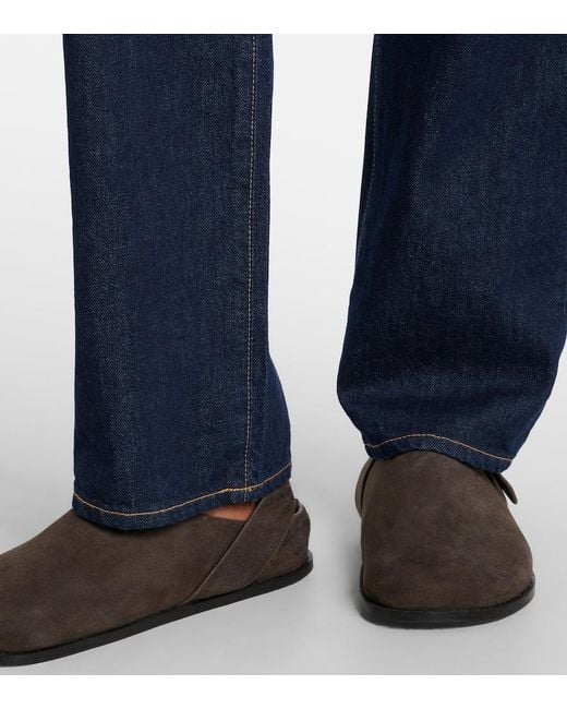 SLVRLAKE Denim Blue London High-Rise Straight Jeans
