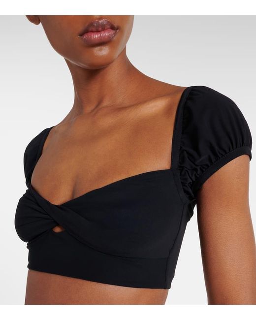 Top De Bikini Ventana Karla Colletto de color Black