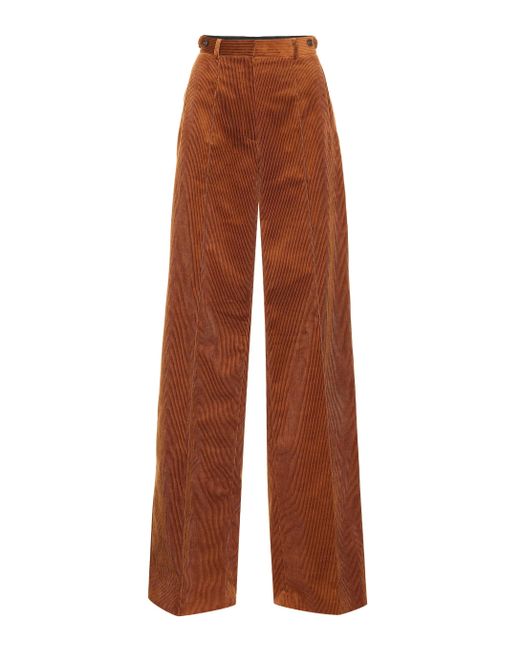 ROKH Brown Wide-leg Corduroy Pants