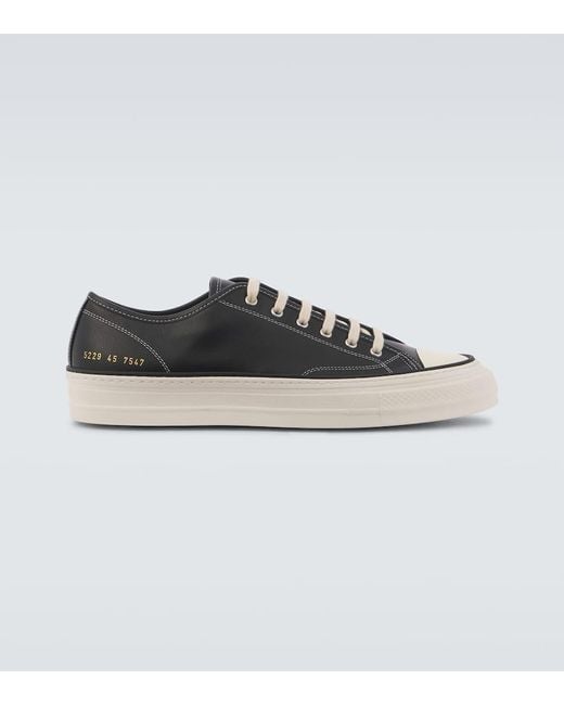 Common Projects Black Tournament Leather Sneakers for men