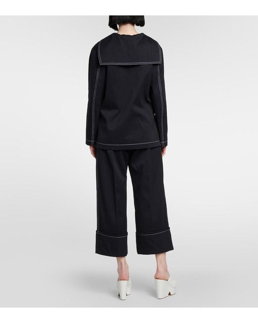 Patou Black Logo Cotton Top
