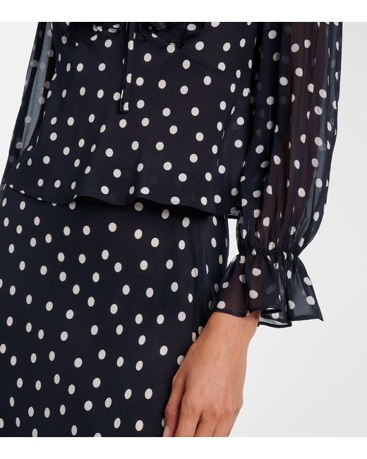 Rixo Blue Top Lasca Aus Seide