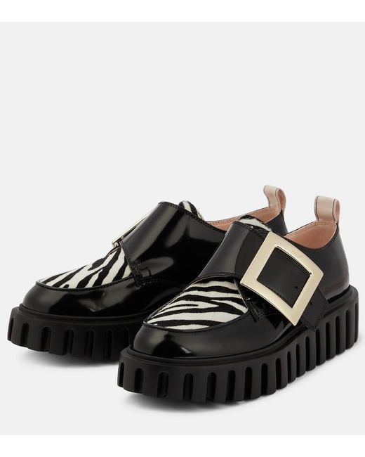 Roger Vivier Black Viv' Go-thick Patent Leather Platform Loafers