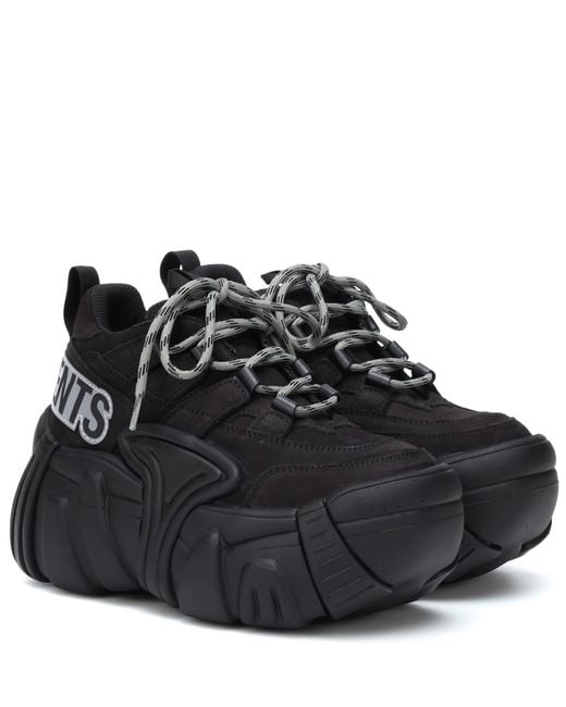 Vetements Black X Swear Nubuck Platform Sneakers