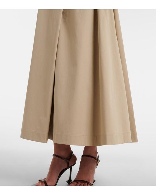 Loewe Natural Belted Cotton And Silk Maxi Skirt