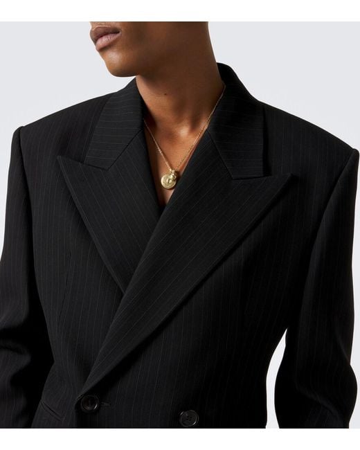 Saint Laurent White Cassandre Embellished Chain Necklace for men