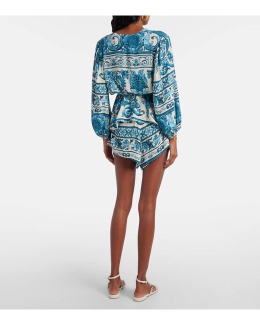 Adriana Degreas Blue Printed Blouse