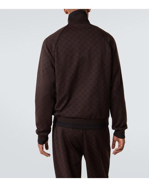 Gucci Black Gg Jacquard Track Jacket for men