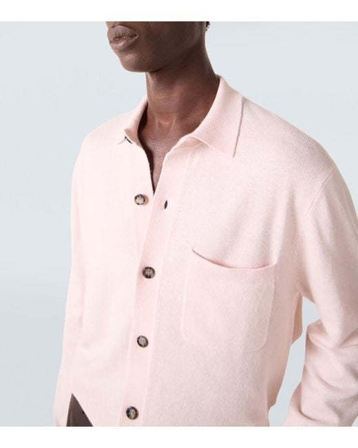 Allude Pink Cotton And Cashmere Overshirt for men