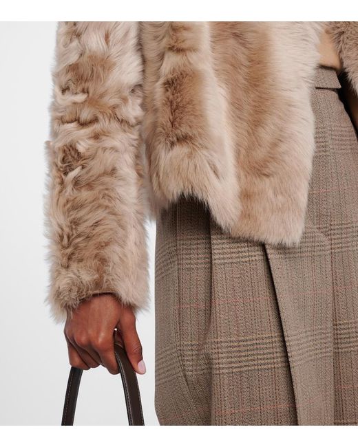 Yves Salomon Natural Reversible Shearling Wrap Jacket