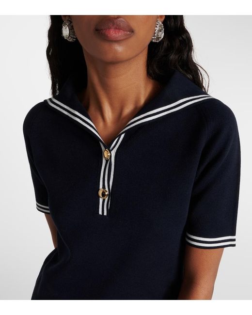 Miu Miu Blue Cotton-Blend Minidress