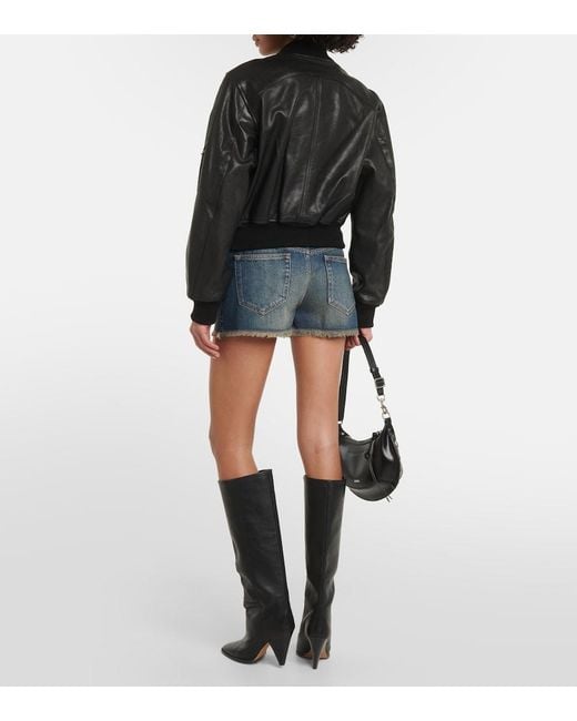 Isabel Marant Black Adriel Leather Bomber Jacket