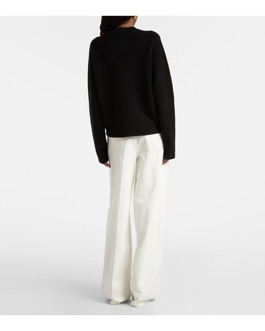 Totême Black Wool And Cashmere-Blend Cardigan