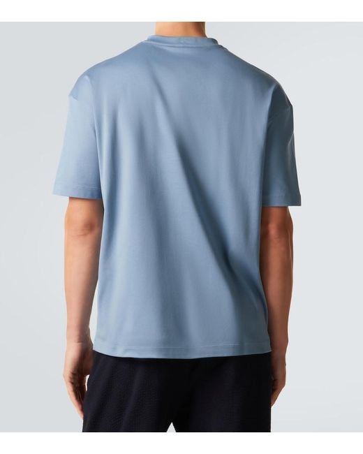 Giorgio Armani Blue Cotton Jersey T-Shirt for men